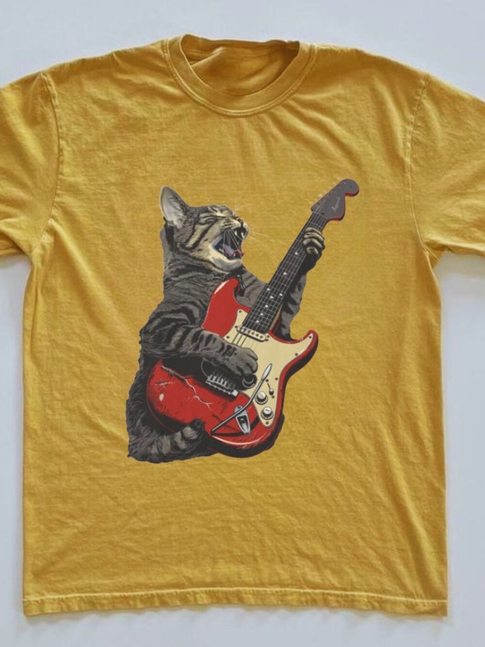 Cat Playing Guitar Vintage Shirt